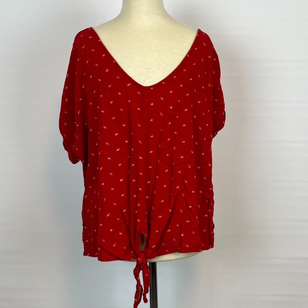 Universal Thread Red Boho Blouse Shirt Top ((Large))
